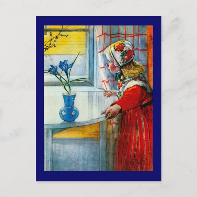 Little Girl with Blue Iris Postcard (Front)