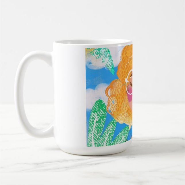 Little Girl with Flowers Coffee Mug (Left)
