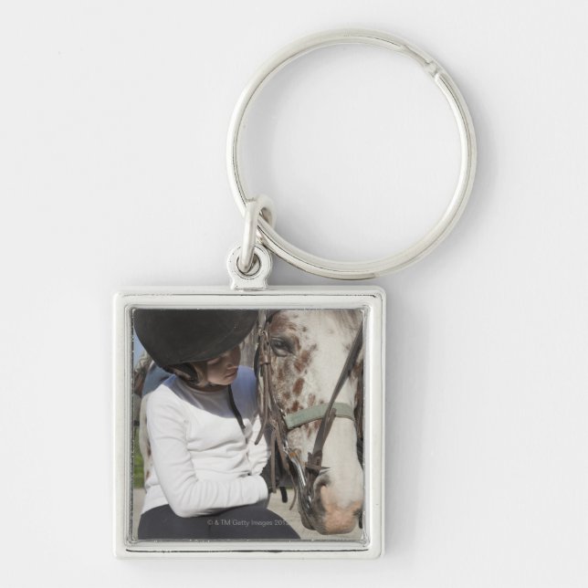 Little girl with her horse key ring (Front)