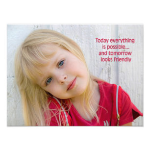 Little Girl With Inspiring Quote Photo Print