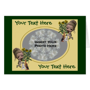 Little Girl With Puppies Photo Card