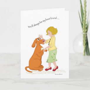 Little Girl with Puppy Best Friend Card