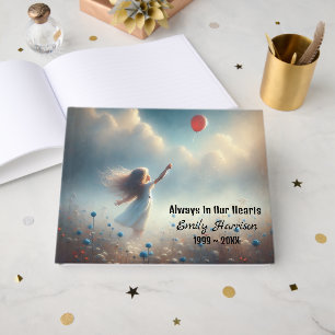 Little Girl With Red Balloon Memorial Service Guest Book