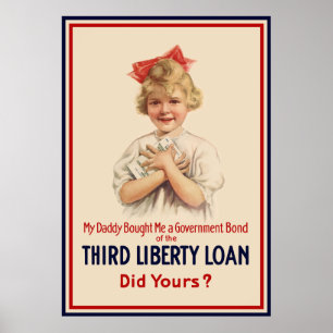 Little Girl WW1 Bond -- Border Poster
