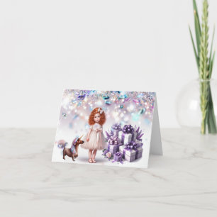 Little Girl's Bling Magical Birthday Card