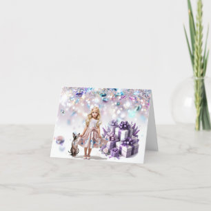 Little Girl's Bling Magical Birthday Card