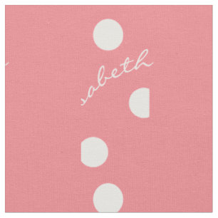 Little Girls Custom Name and Colour Polka Dot Fabric