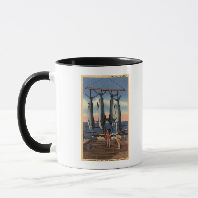 Little Girls Looking at Caught Swordfish Mug (Left)