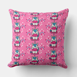 Little Girls Pink Unicorn Pony Cushion