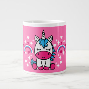 Little Girls Pink Unicorn Pony Large Coffee Mug