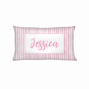 Little Girls Pink Watercolor Stripes Pillowcase