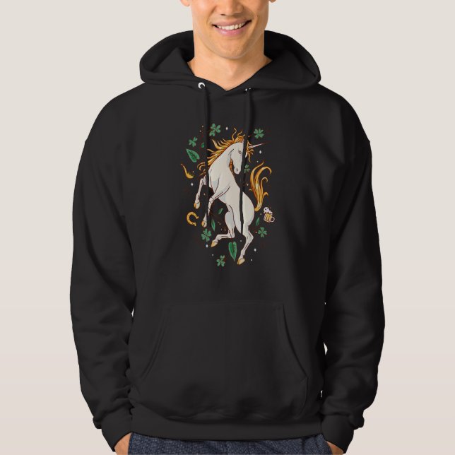Little Girls St  Patricks Day Unicorn C Hoodie (Front)