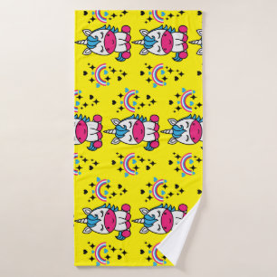 Little Girls Unicorn Pony Bath Towel