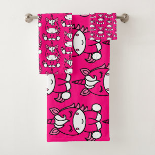 Little Girls Unicorn Pony Bath Towel Set