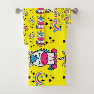 Little Girls Unicorn Pony Bath Towel Set