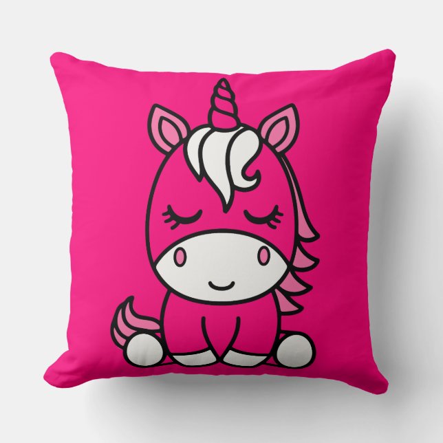 Little Girls Unicorn Pony Cushion (Front)
