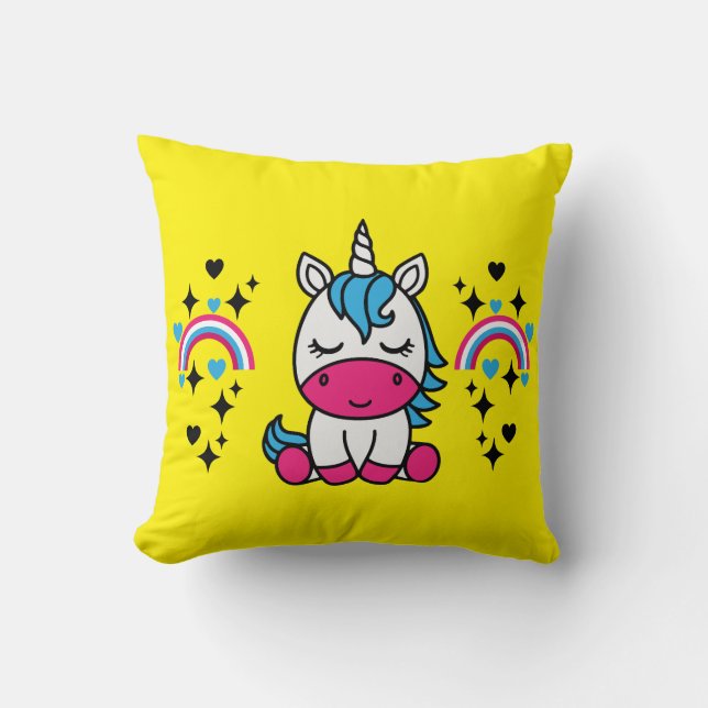 Little Girls Unicorn Pony Cushion (Front)