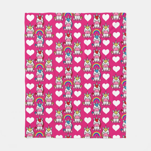 Little Girls Unicorn Pony Fleece Blanket (Front)