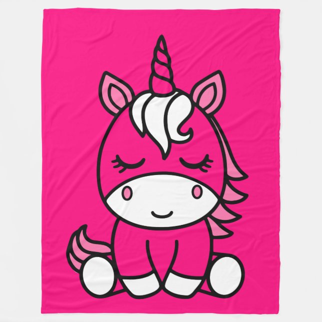 Little Girls Unicorn Pony Fleece Blanket (Front)