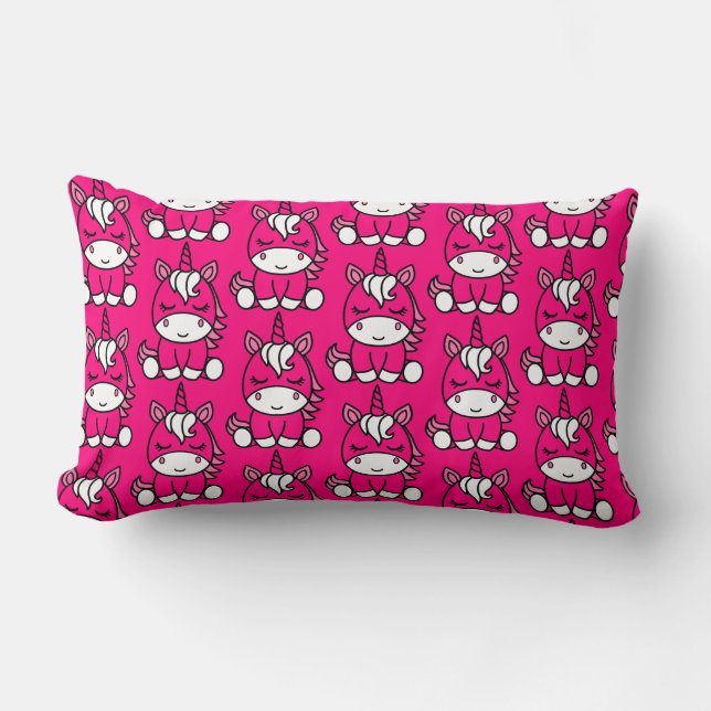 Little Girls Unicorn Pony Lumbar Cushion (Front)