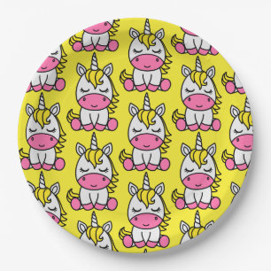 Little Girls Unicorn Pony Paper Plate