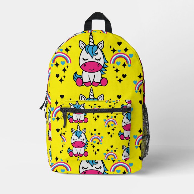 Little Girls Unicorn Pony Printed Backpack (Front)