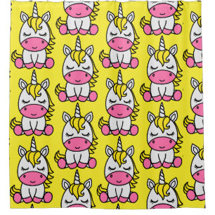 Little Girls Unicorn Pony Shower Curtain