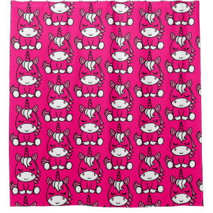 Little Girls Unicorn Pony Shower Curtain