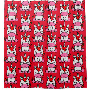 Little Girls Unicorn Pony Shower Curtain