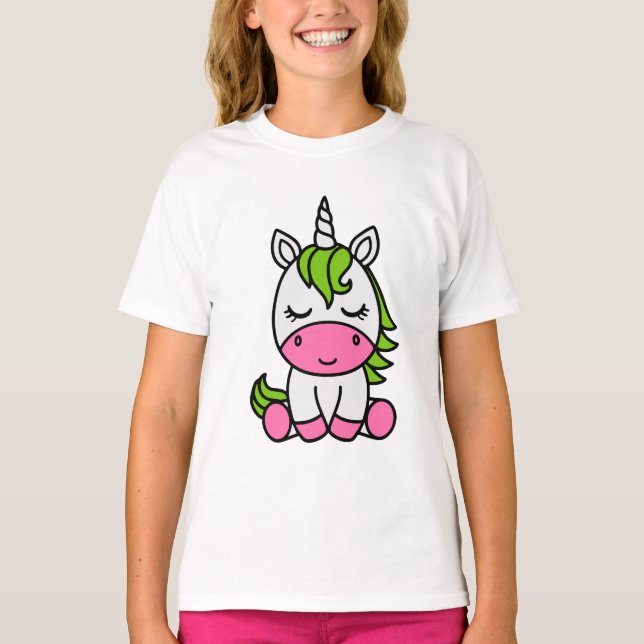 Little Girls Unicorn Pony T-Shirt (Front)