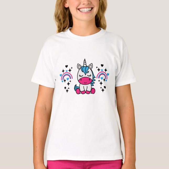 Little Girls Unicorn Pony T-Shirt (Front)