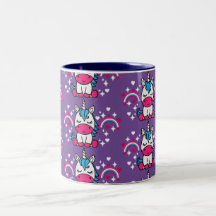 Little Girls Unicorn Pony Two-Tone Coffee Mug