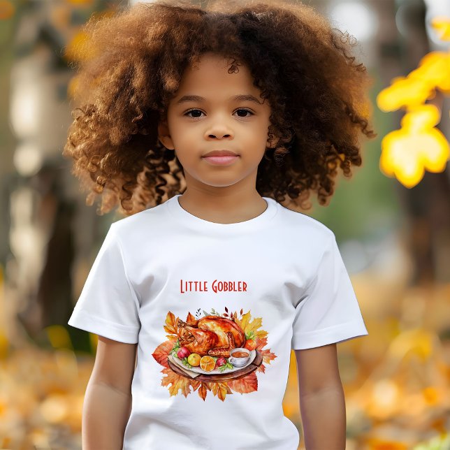 Little Gobbler – Cute Thanksgiving Kids T-Shirt (Creator Uploaded)