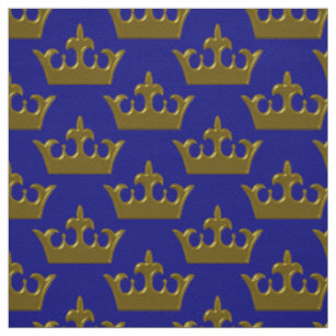 Little Gold Crown, Blue-Fabric Fabric