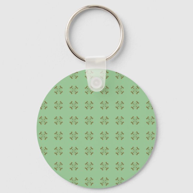 Little Gold Flowers on Mint Key Ring (Front)