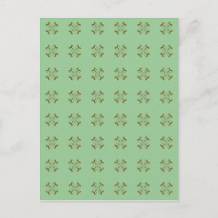 Little Gold Flowers on Mint Postcard