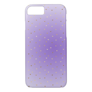 Little Gold Hearts Purple Ombre iPhone 8/7 Case