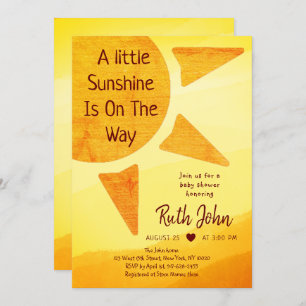 Little Gold Sunshine Modern Boho Baby Shower  Invitation