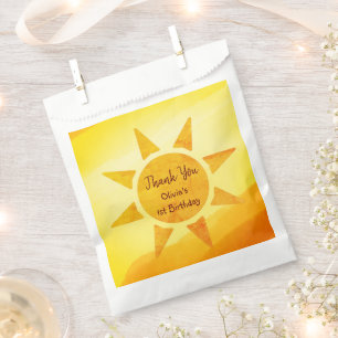  Little Gold Sunshine Modern Boho Birthday Favour Bag