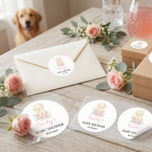 Little Golden Girl Baby Shower Retriever Puppy Classic Round Sticker