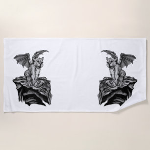 Little Golem Gargoyle Beach Towel