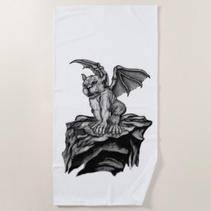 Little Golem Gargoyle Beach Towel