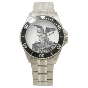 Little Golem Gargoyle, Black and white design Watch