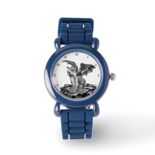 Little Golem Gargoyle, Black and white design Watch