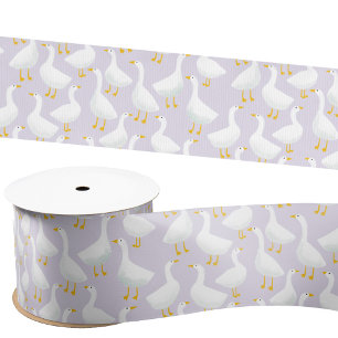 Little Goose Geese Lilac Purple Satin Ribbon