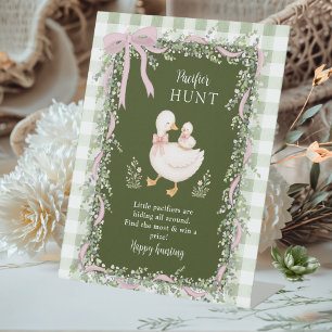 Little Goose Pacifier Hunt Baby Shower Game Sign