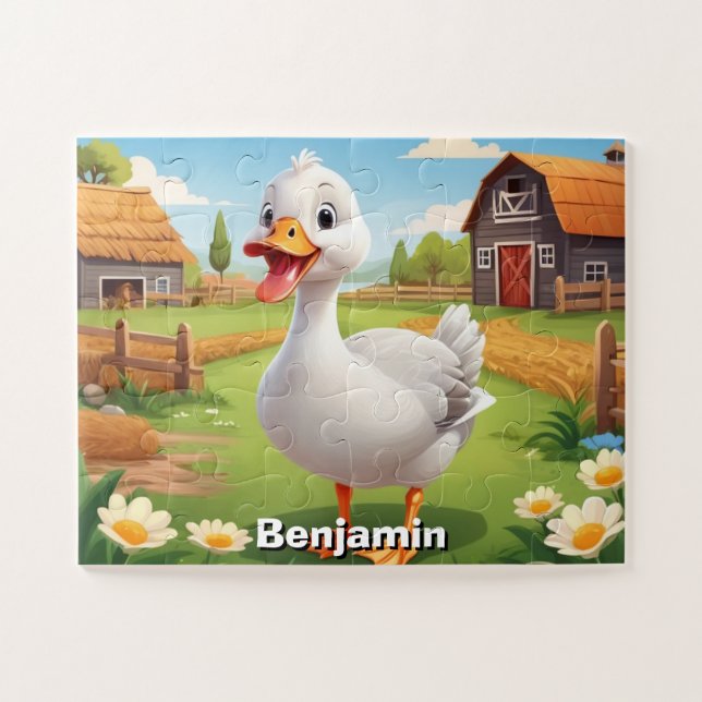 Little Goose Personalised Kid's Jigsaw Puzzle (Horizontal)
