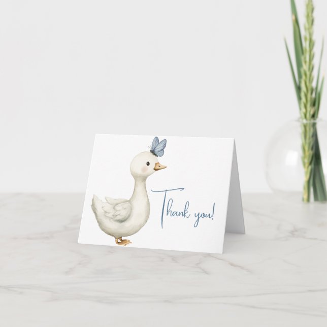 Little Goose Thank You Card – Goose Baby Shower (Front)