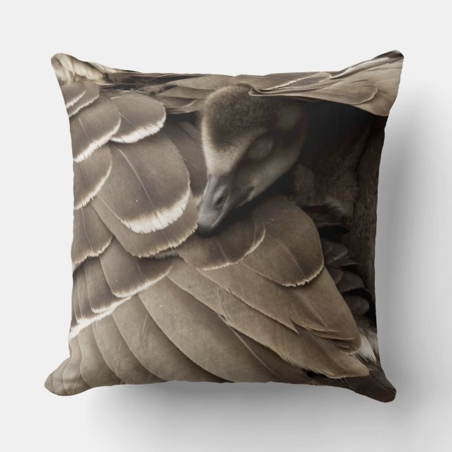Little Gosling Under Mum's Wing Cushion (Front)