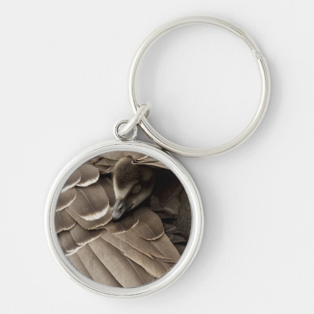 Little Gosling Under Mum's Wing Key Ring (Front)